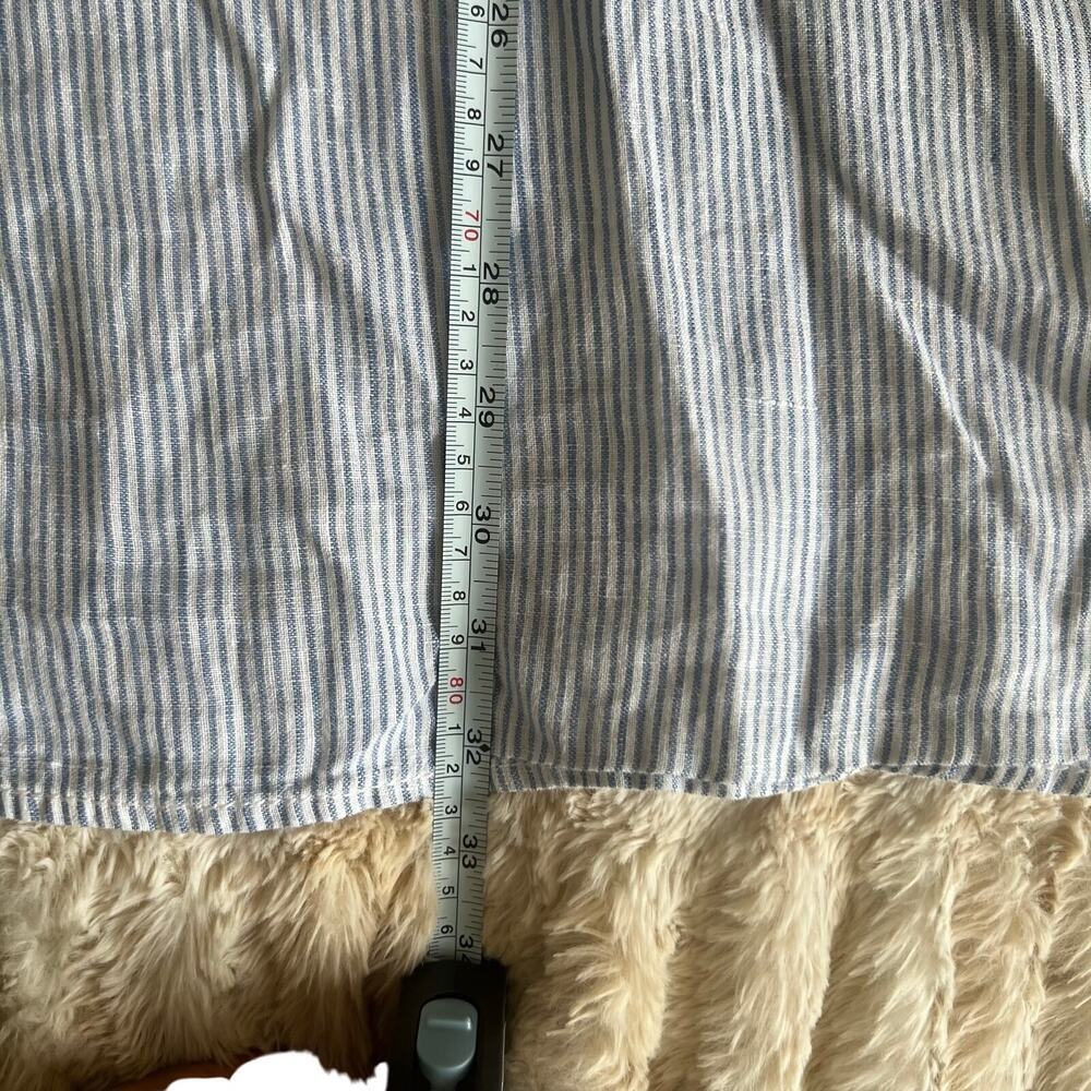 H&M B'B Women's Coastal 100% Linen Striped Tunic Top Blue White Size‎ US 18 - Picture 10 of 11